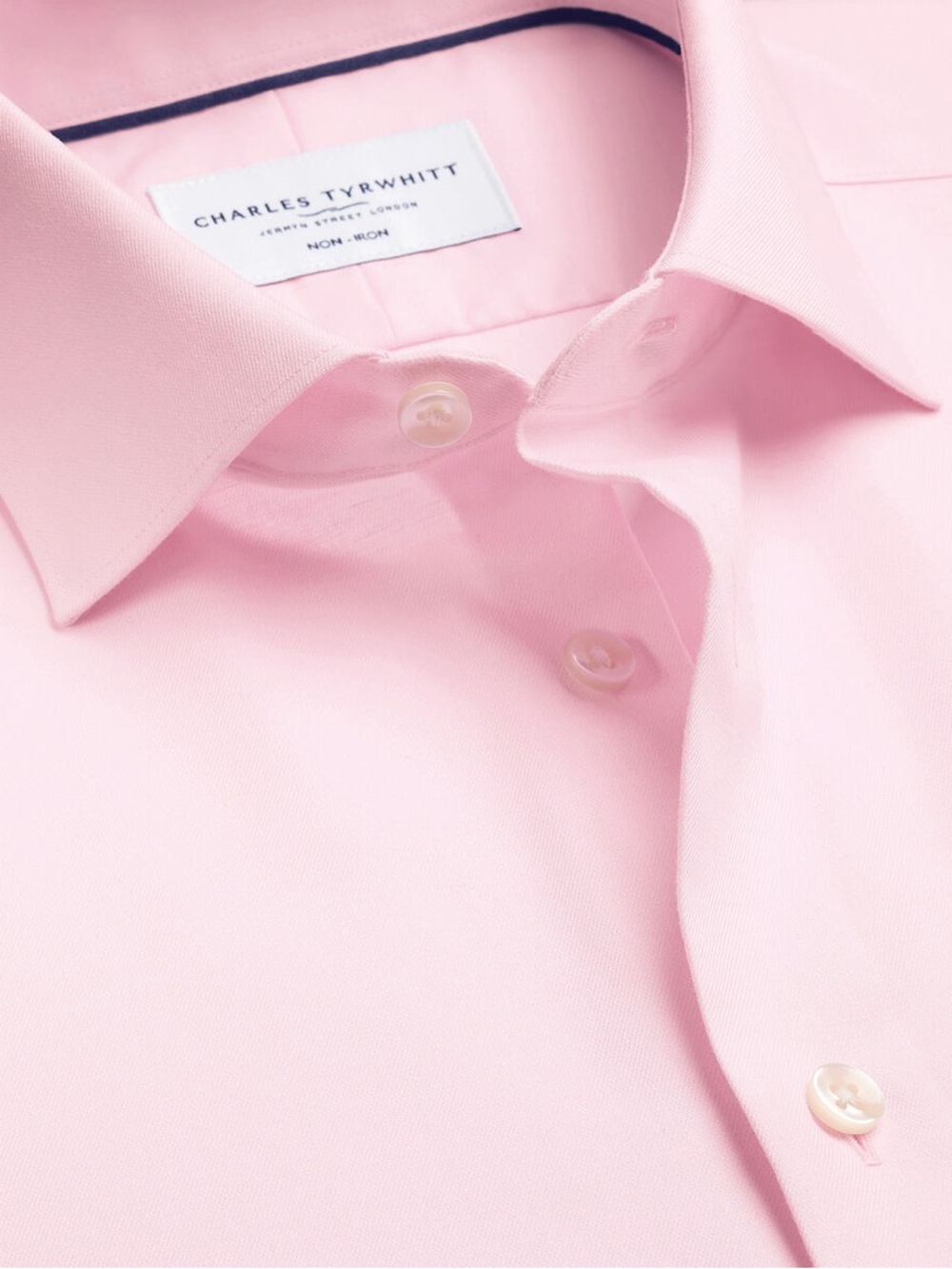 Charles Tyrwhitt slim Fit Pink Plaid button Front Shirt 15 1/2 35 inches 39/89cm